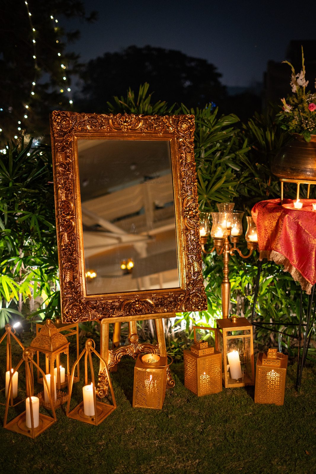 Daawat by Pappadh — gilded mirror and lantern entrance